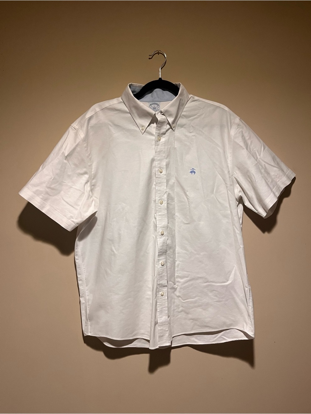 Brooks Brothers White Short-Sleeve Button-Down Shirt